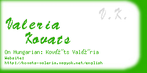 valeria kovats business card